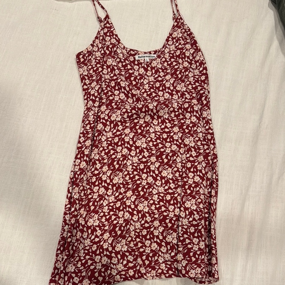 Reformation Red slip dress